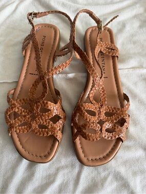 Pons Quintana Women's Tan Braided Leather Sandals